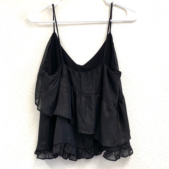 RO&DE Black & Gold Ruffled Top - Picture 6 of 6